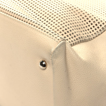 Chanel Caviar Perforated Bowler Beige 12 of 14