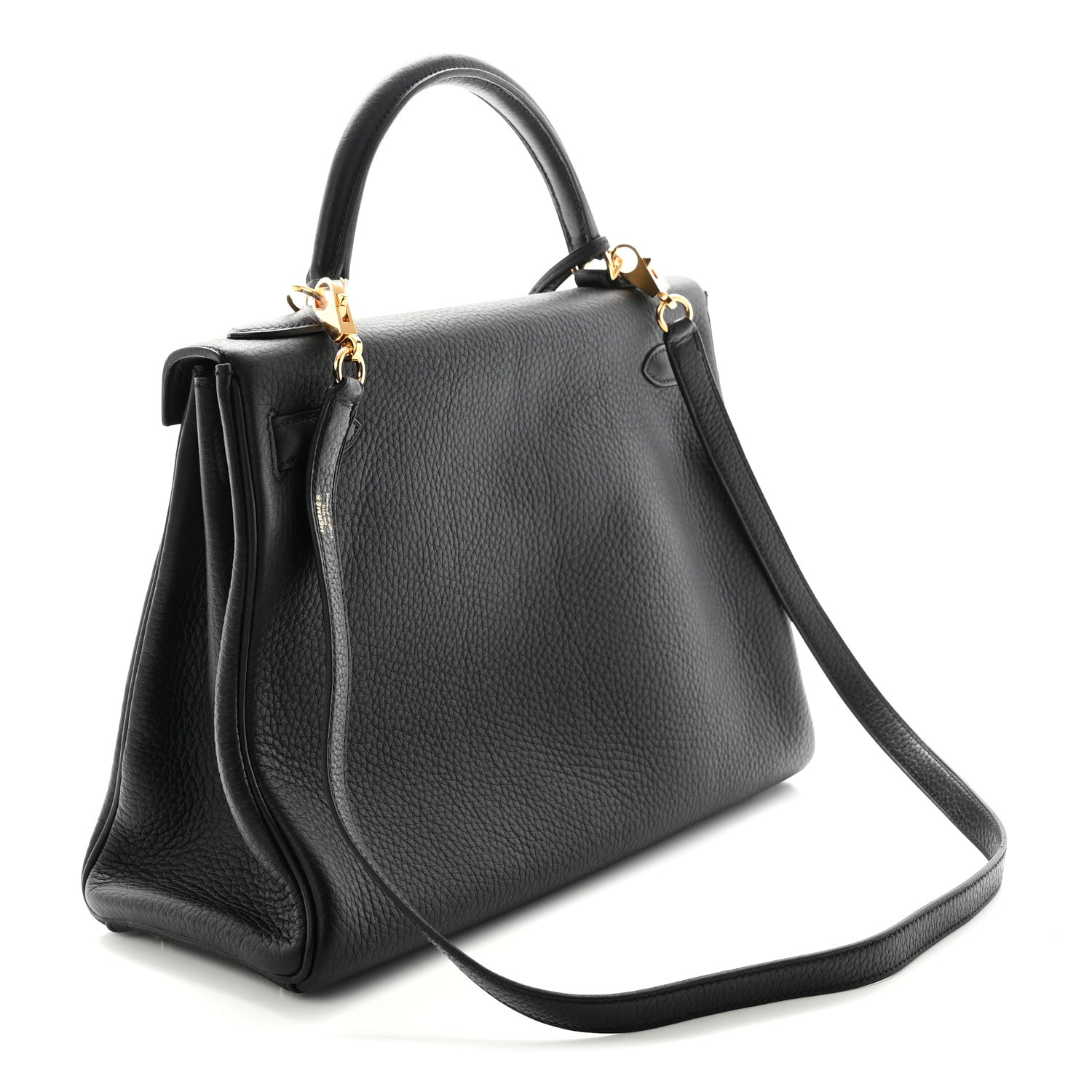 Hermes Taurillon Clemence Kelly Retourne 32 Black 3 of 9