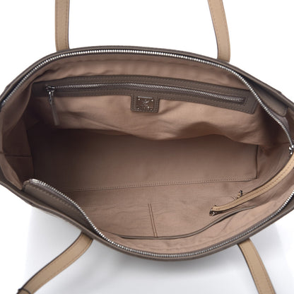 MCM Grained Calfskin Monogram Medium Klara Top Zip Tote Urban Taupe 5 of 8