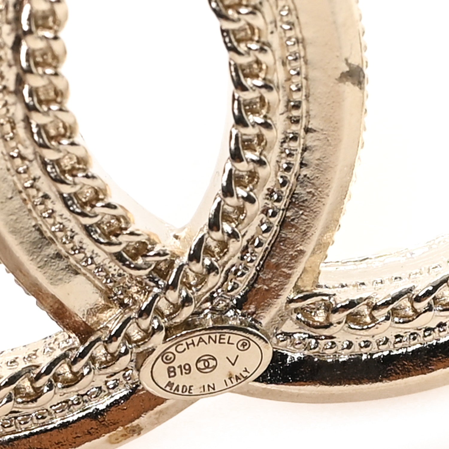 Chanel Metal Crystal Graduated Pearl CC Brooch Gold 3 of 4