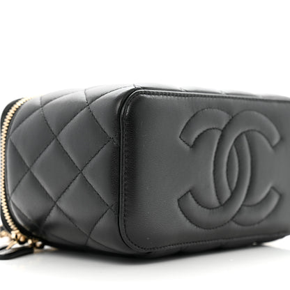 Chanel Lambskin Quilted Small Top Handle Vanity Case With Chain Black 9 of 11