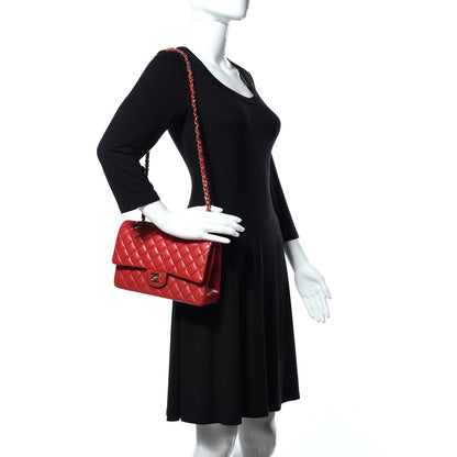 Chanel Caviar Quilted Medium Double Flap Red 2 of 11