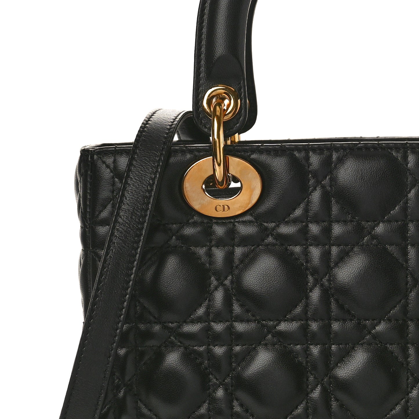 Lambskin Cannage Medium Lady Dior Black