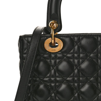 Christian Dior Lambskin Cannage Medium Lady Dior Black 8 of 13