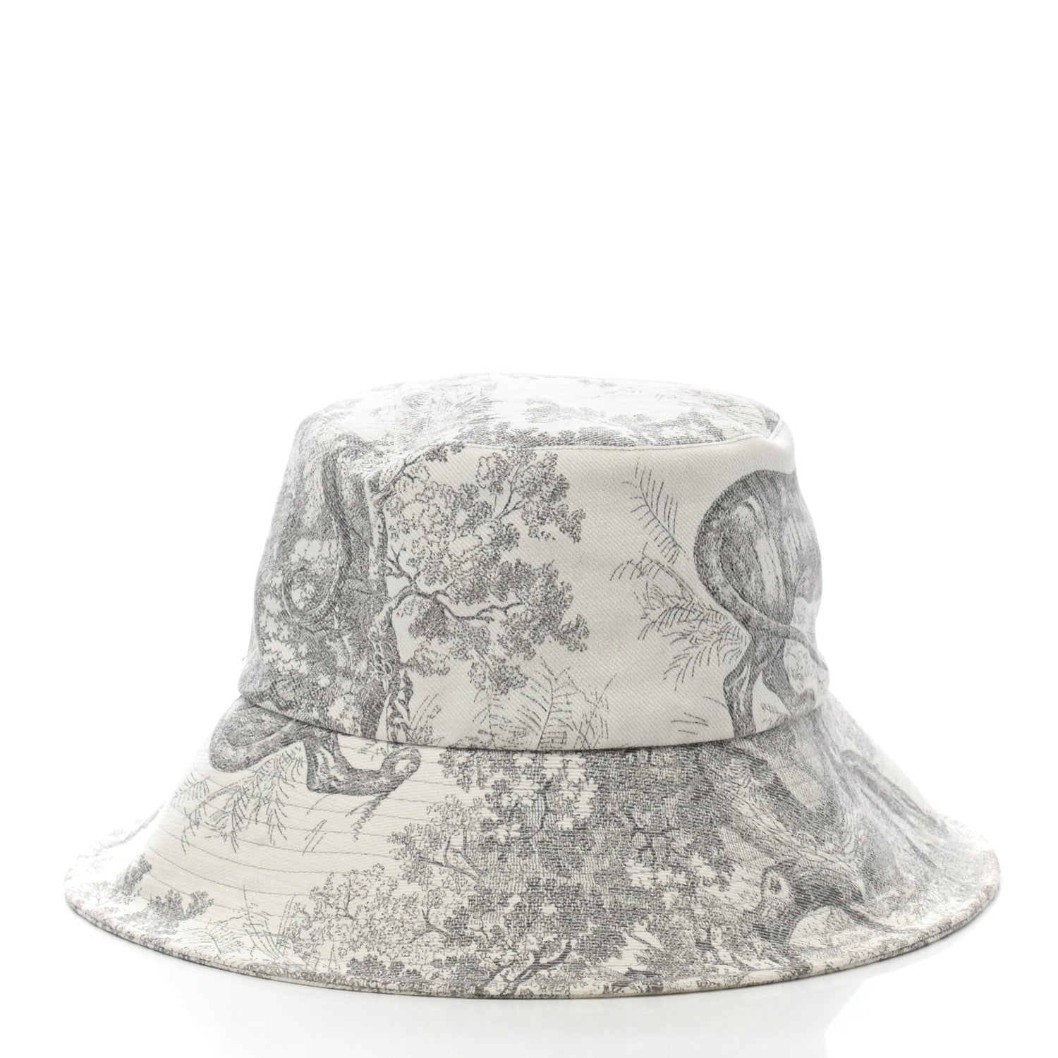 Christian Dior Cotton Dioriviera Toile De Jouy Bob Brim Bucket Hat 58 Gray 3 of 8
