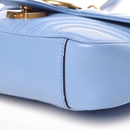 Gucci Calfskin Matelasse Mini GG Marmont Shoulder Bag Clear Sky Blue 11 of 11