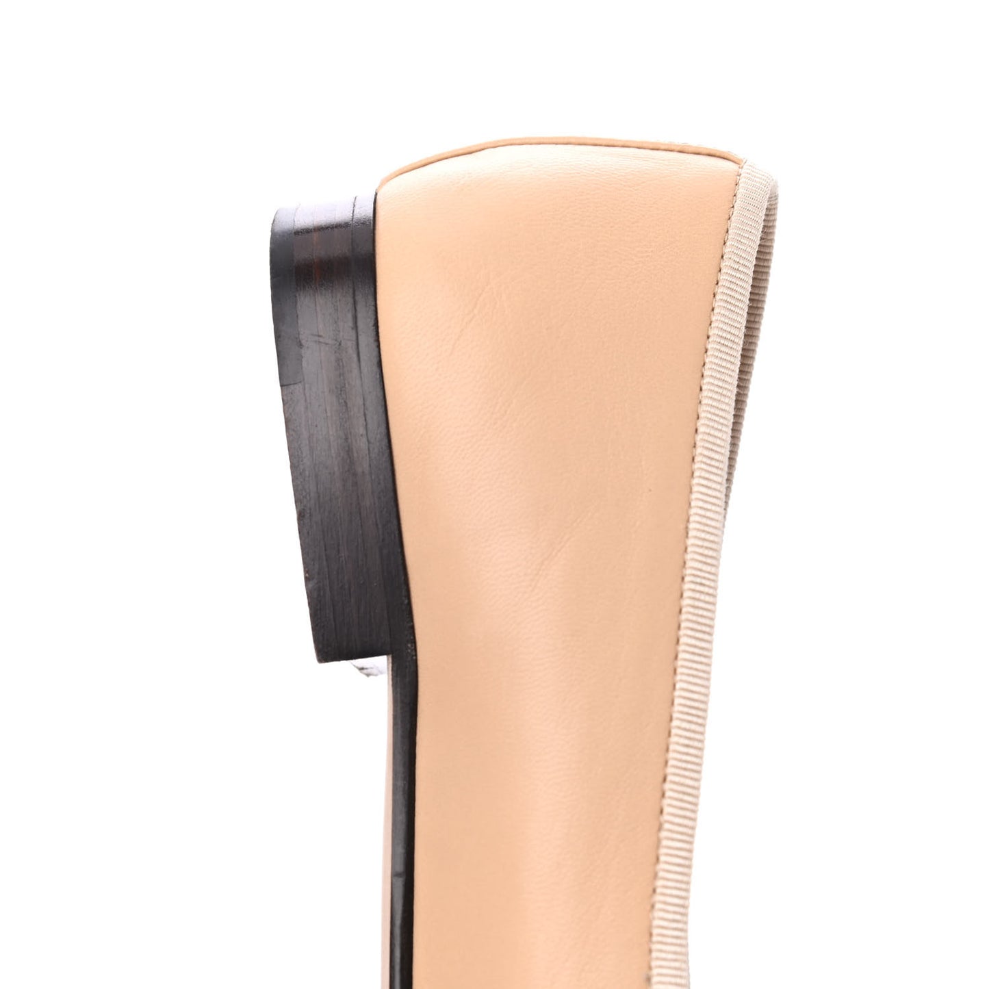 Lambskin Cap Toe CC Ballerina Flats 38 Beige Black