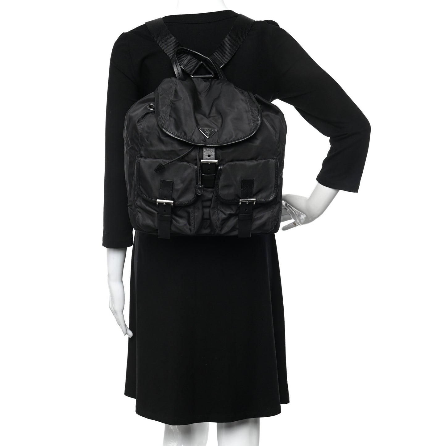Nylon Vela Medium Backpack Black