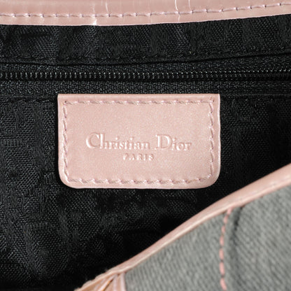 Christian Dior Patent Denim Jeans Saddle Bag Grey Pink 6 of 8