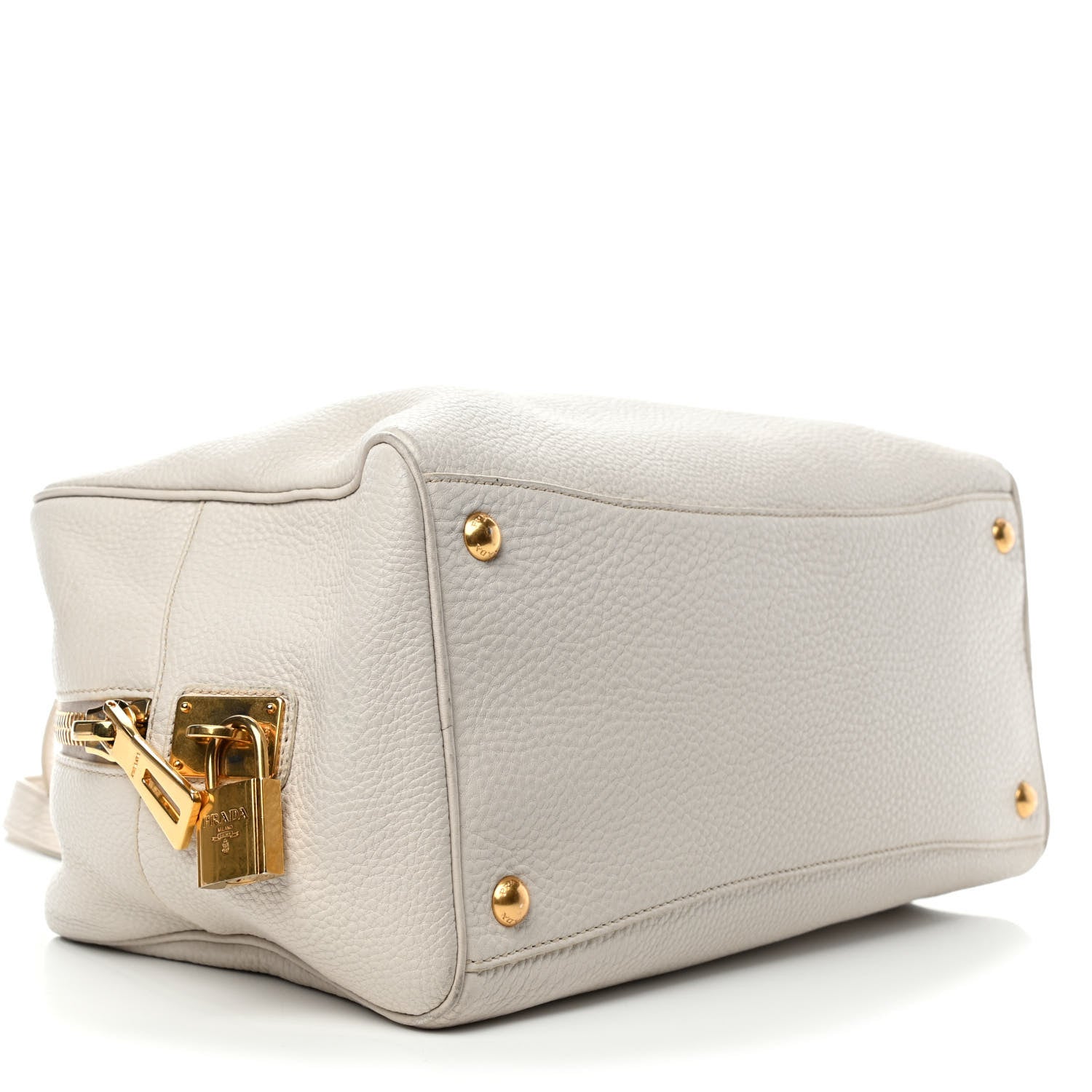 Prada Vitello Daino Bowler Talco 3 of 7