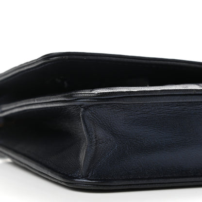 Chanel Goatskin Camellia Embossed Wallet On Chain WOC Navy 10 of 11