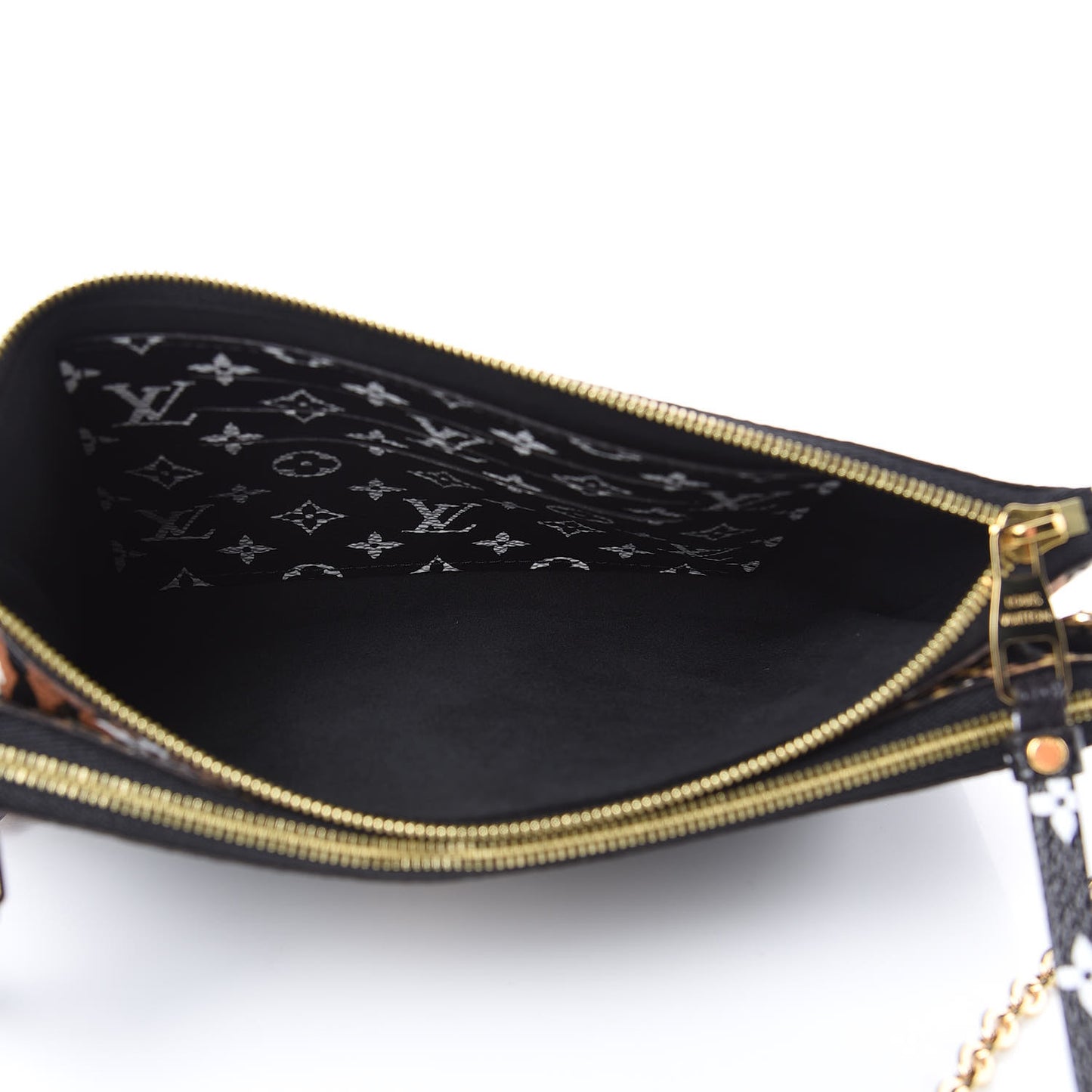 Monogram Giant Jungle Pochette Double Zip Black