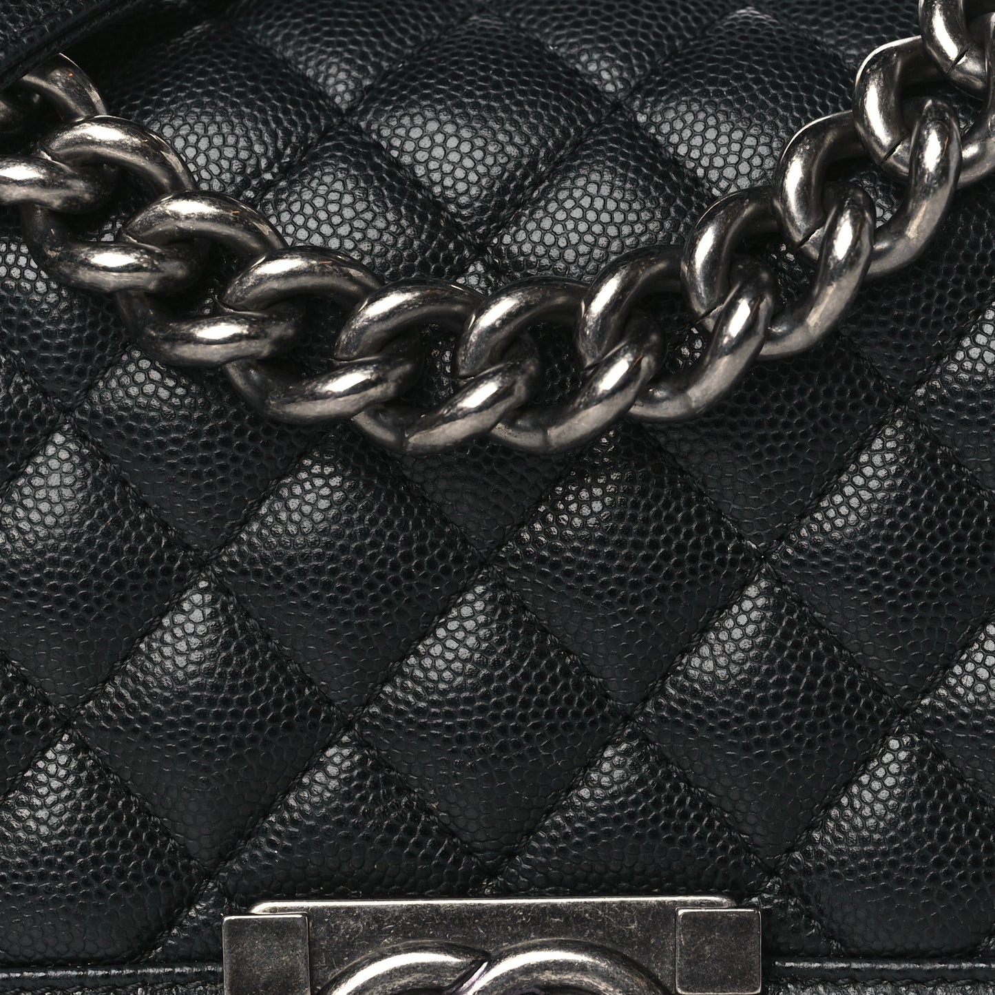 Caviar Quilted Small Boy Flap Black