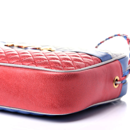 Gucci Laminated Nappa Trapuntata Small Zumi Shoulder Bag Rosso Marine Argento 7 of 10