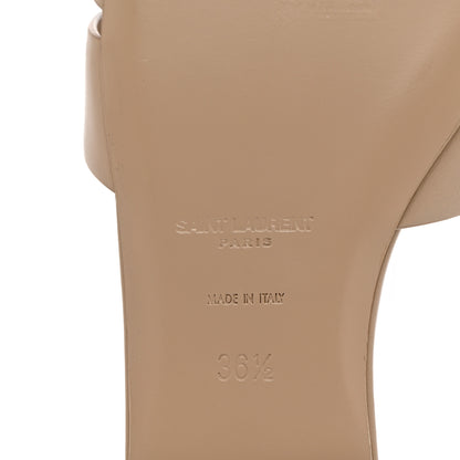Saint Laurent Calfskin Tribute 05 Slide Sandals 36.5 Dark Beige 8 of 10