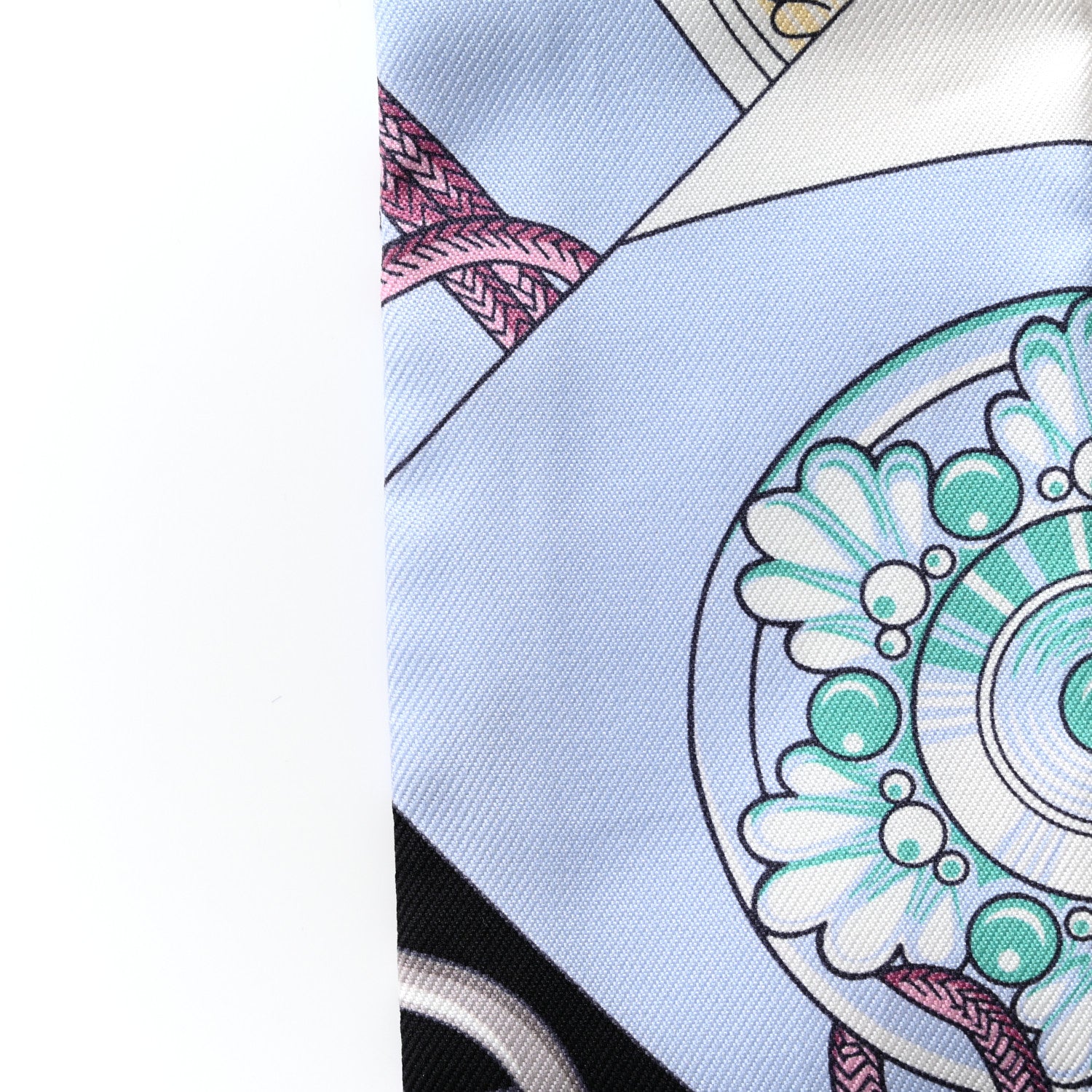 Hermes Silk Cliquetis Twilly Black Rose Menthol 6 of 6