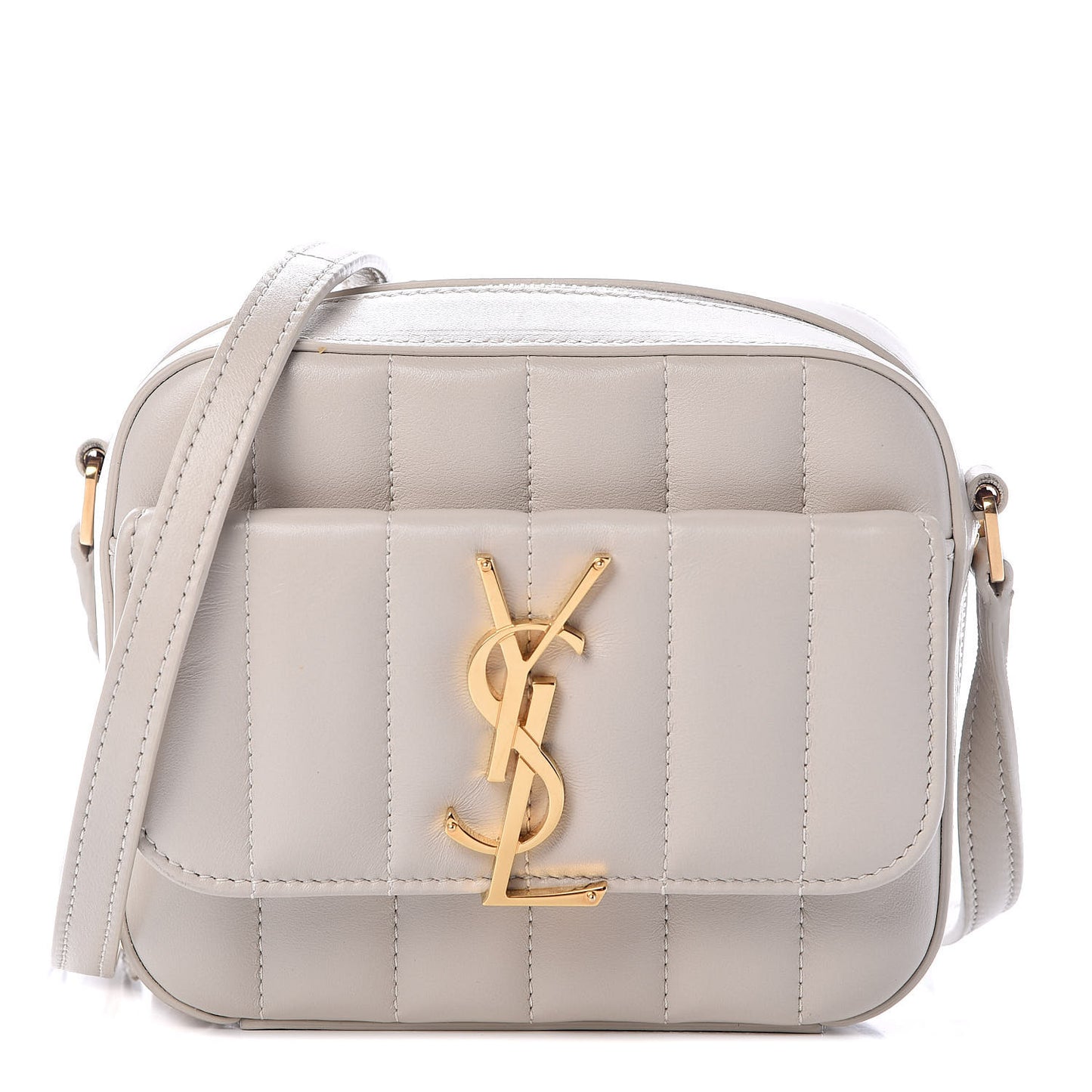 Lambskin Matelasse Monogram Toy Vicky Camera Bag White