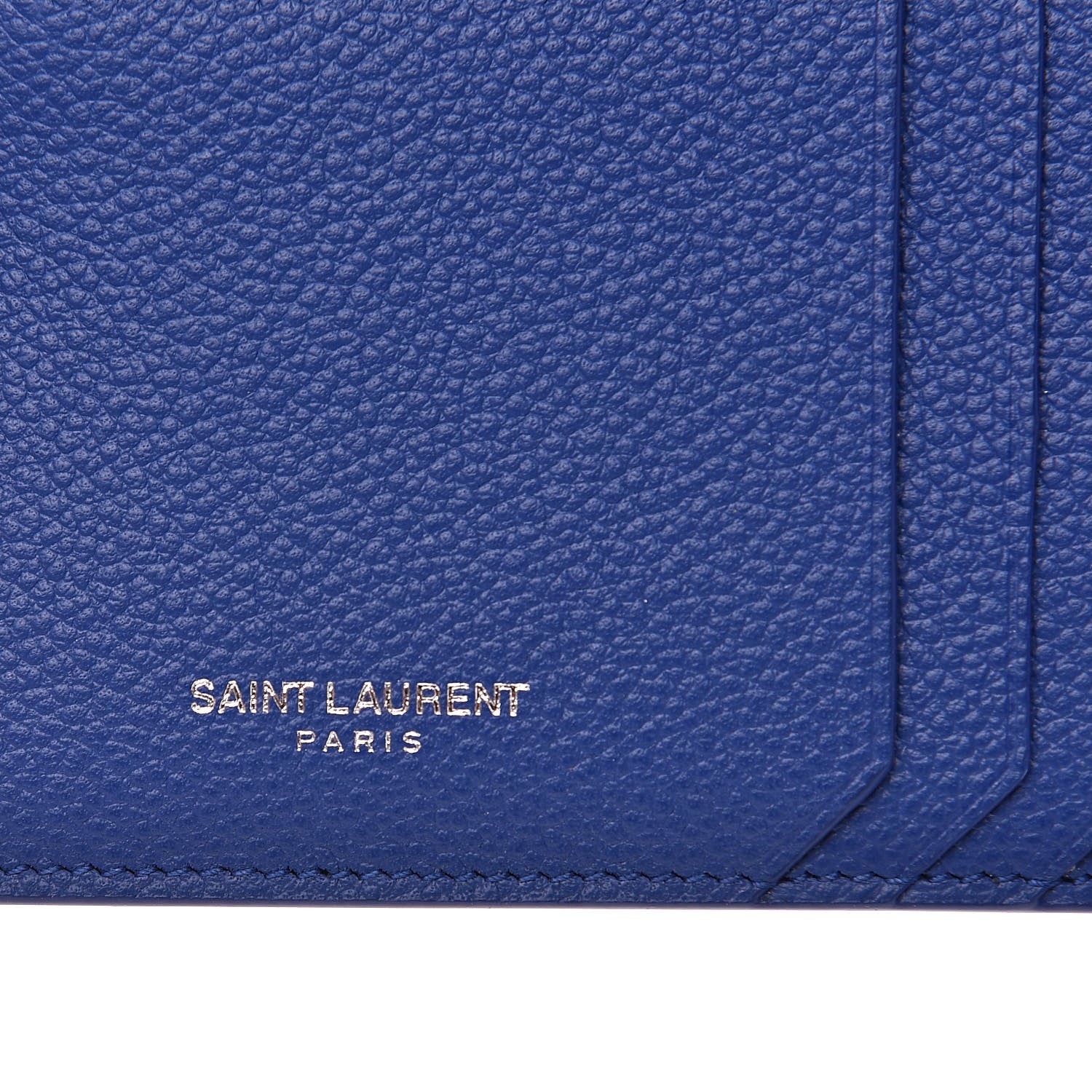 Saint Laurent Grained Calfskin 5 Fragments Zip Pouch Card Holder Deep Marjorelle 8 of 9
