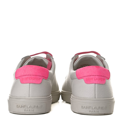 Saint Laurent Grained Calfskin Andy Low Top Sneakers 35 White Pink 6 of 14