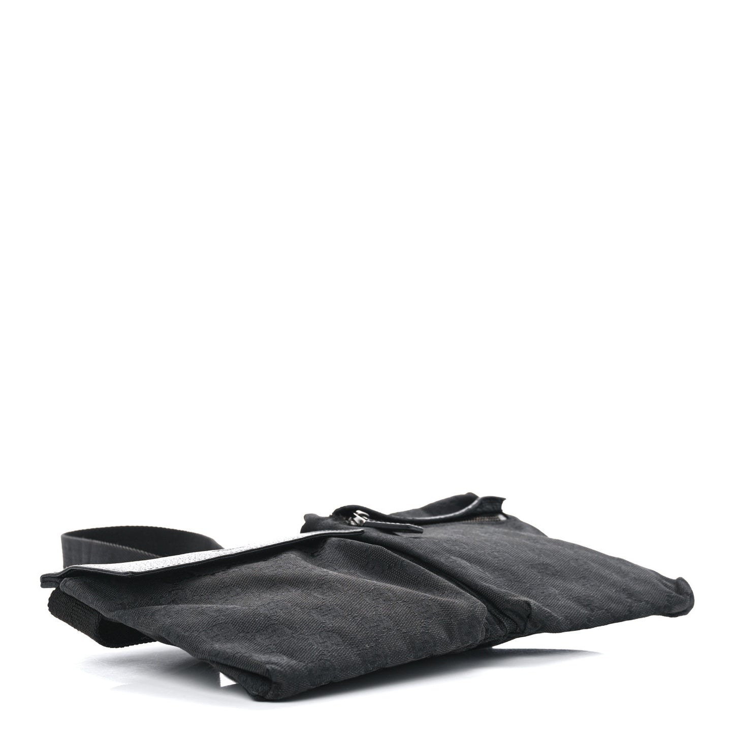 GG Monogram Double Pocket Belt Bag Black