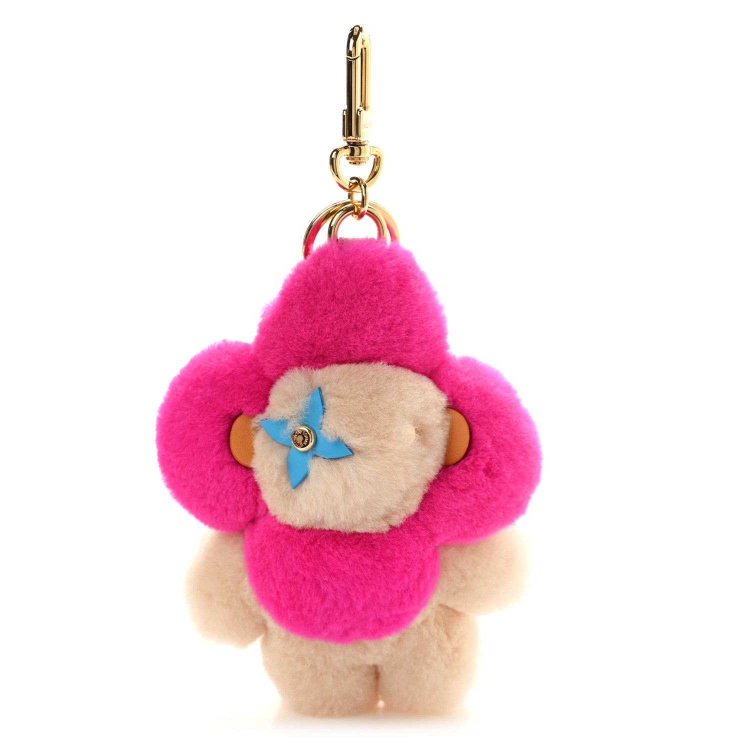 Louis Vuitton Mink Fur Vivienne Vision Bag Charm Key Holder Pink Beige 1 of 3