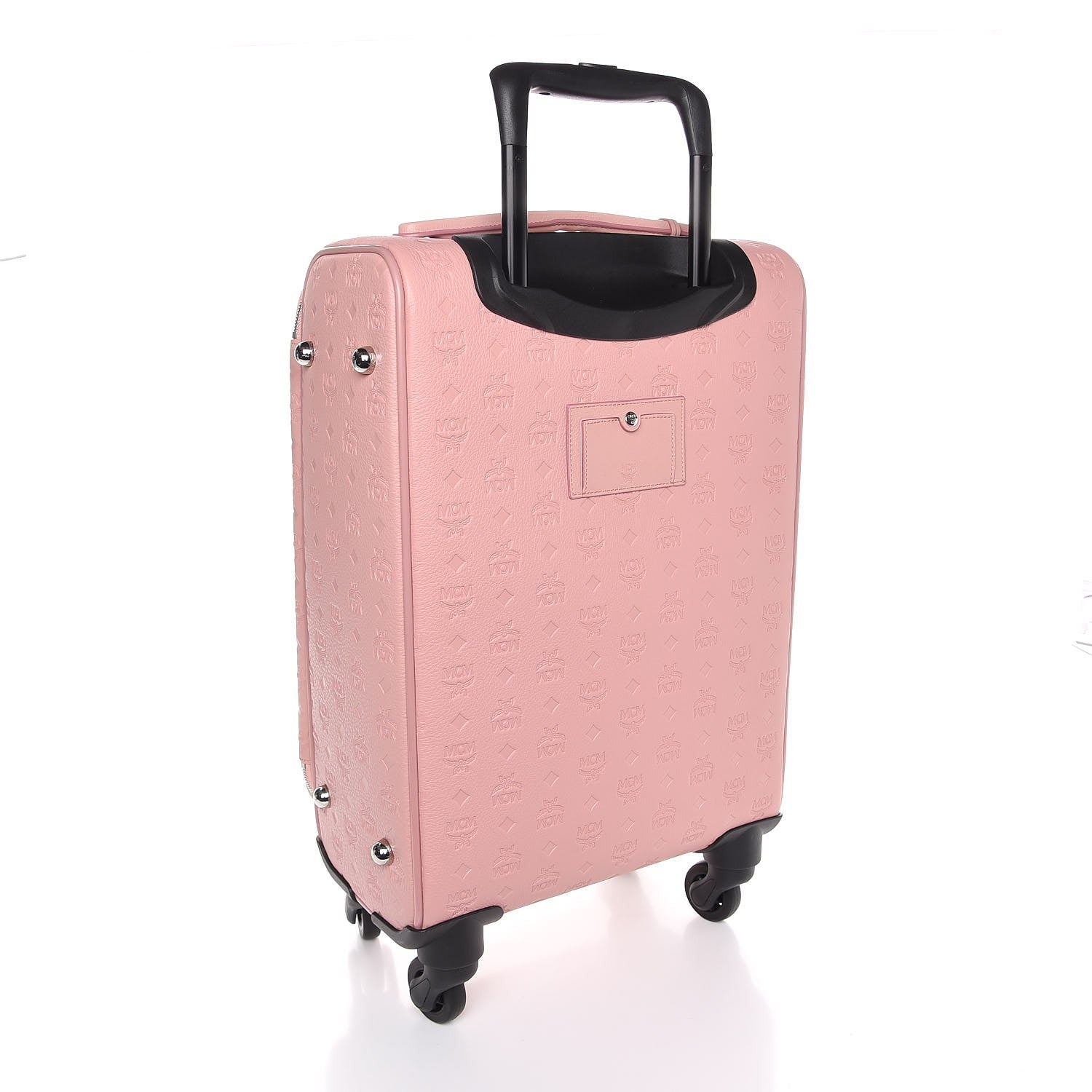 MCM Calfskin Ottomar Monogram Luggage Pink 3 of 7