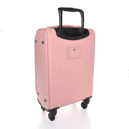 MCM Calfskin Ottomar Monogram Luggage Pink 3 of 7