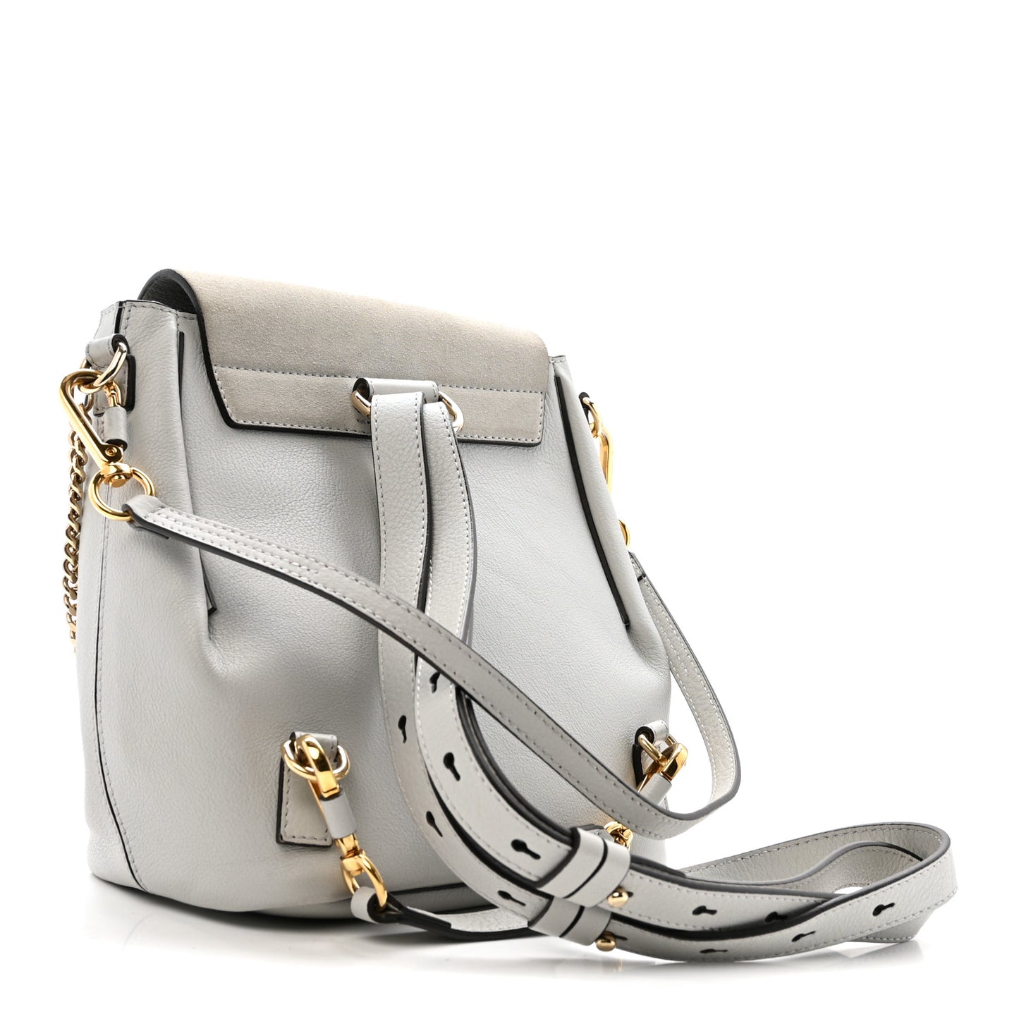 Suede Calfskin Medium Faye Backpack Airy Grey