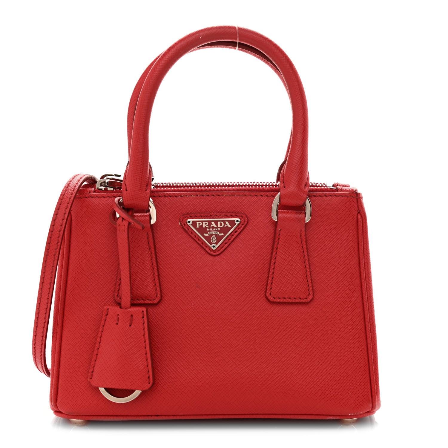 Prada Saffiano Mini Galleria Double Zip Crossbody Lacca 1 of 10