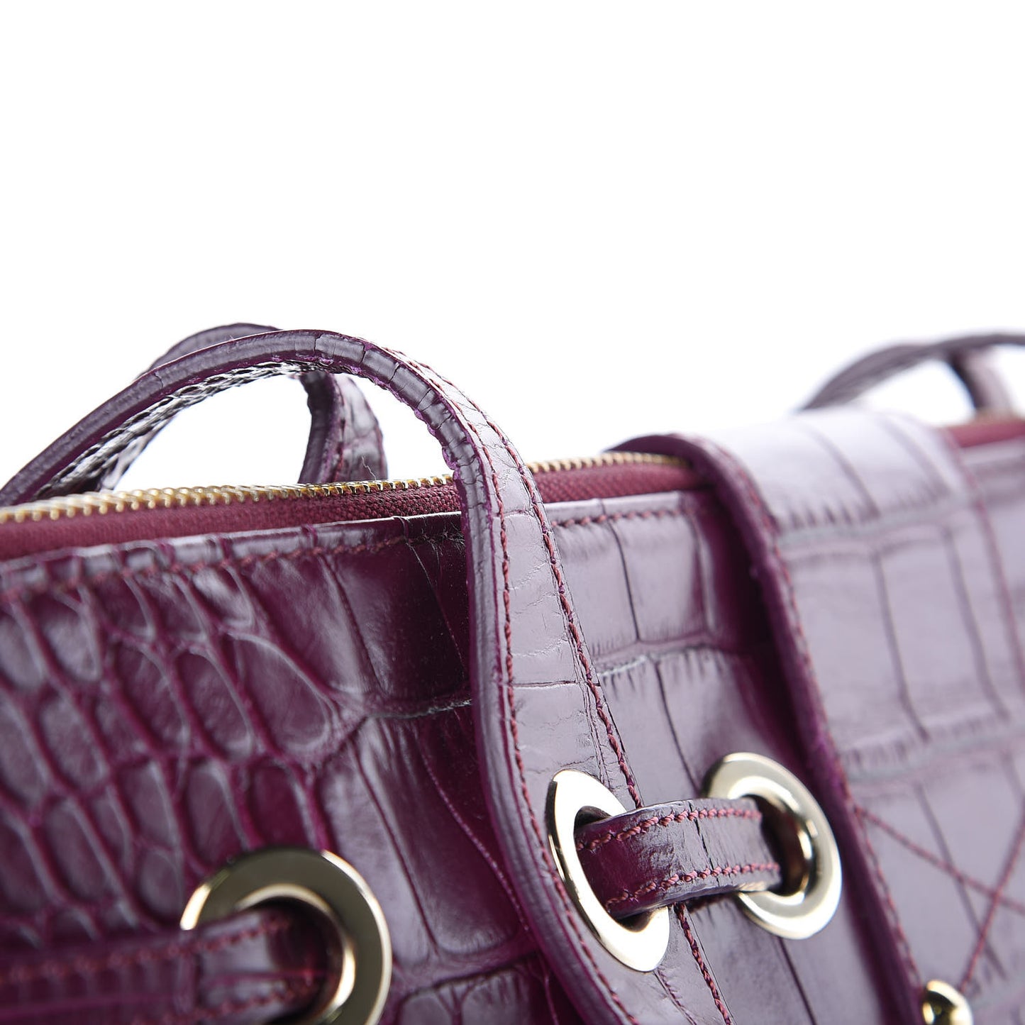 Calfskin Crocodile Embossed Medium Rhea Purple