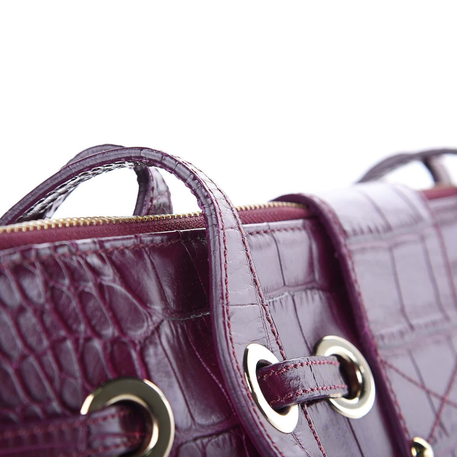 Jimmy Choo Calfskin Crocodile Embossed Medium Rhea Purple 12 of 13
