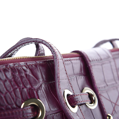 Jimmy Choo Calfskin Crocodile Embossed Medium Rhea Purple 12 of 13