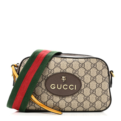 Gucci GG Supreme Monogram Web Neo Vintage Shoulder Bag Beige New Acero Crop 1 of 10