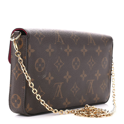Louis Vuitton Monogram Pochette Felicie Chain Wallet Fuchsia 4 of 15