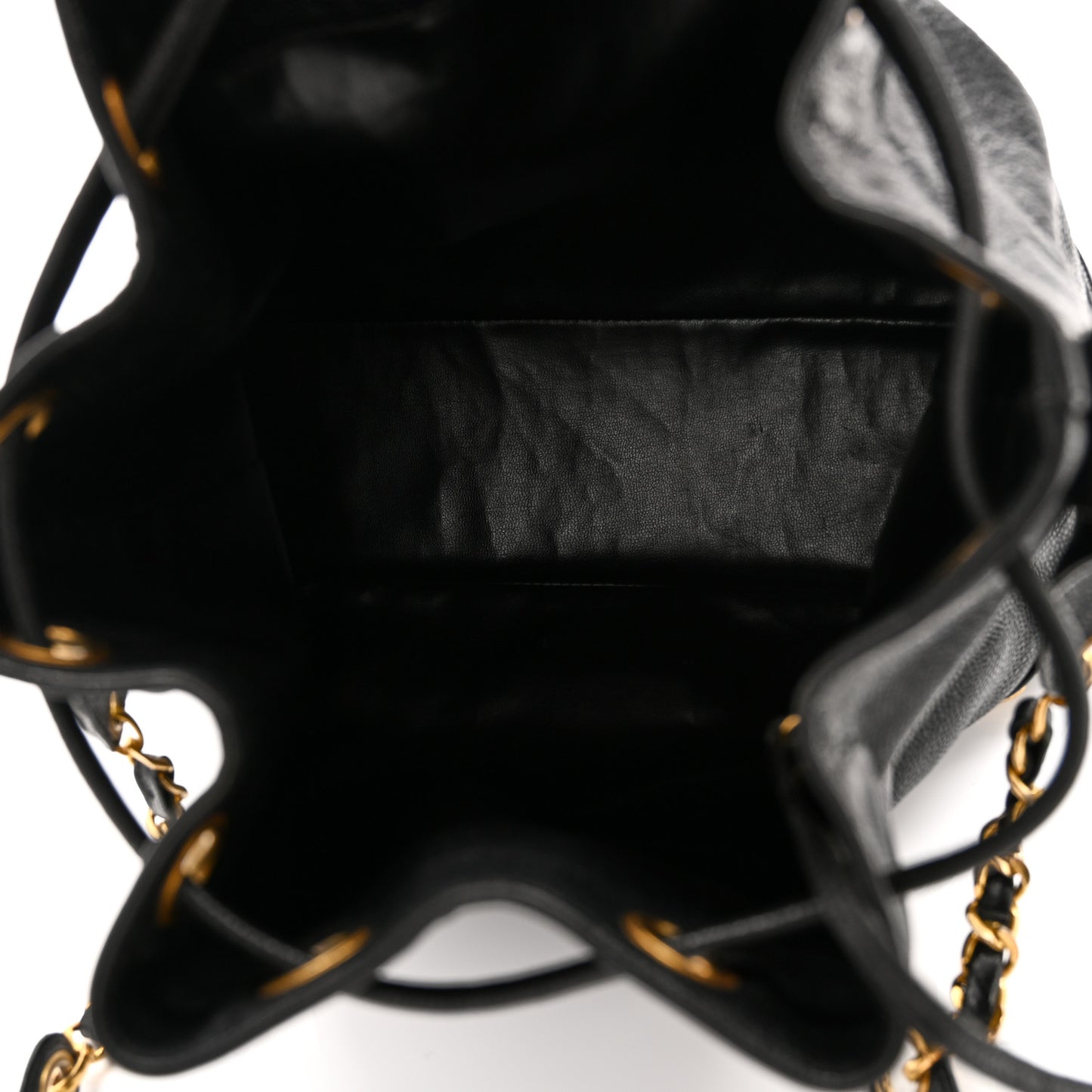 Caviar CC Drawstring Shoulder Bag Black