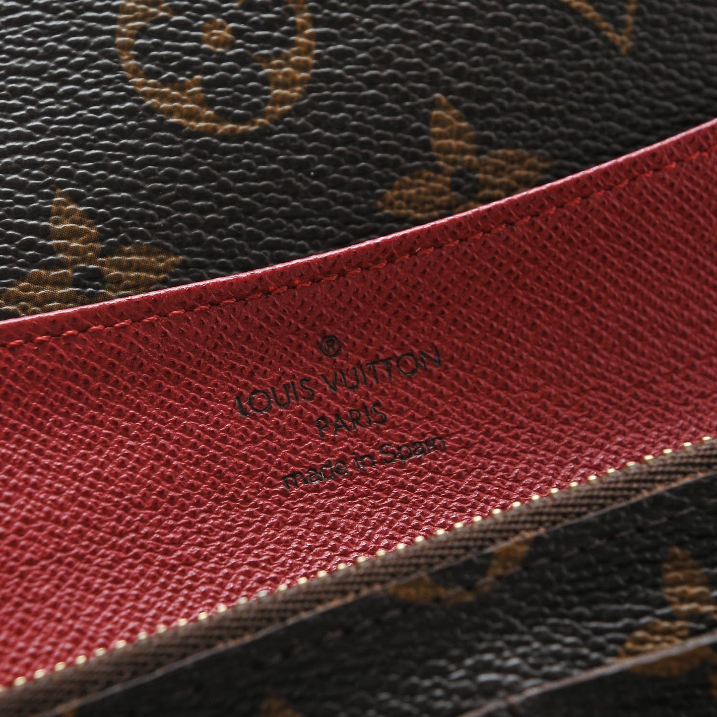Monogram Emilie Wallet Red