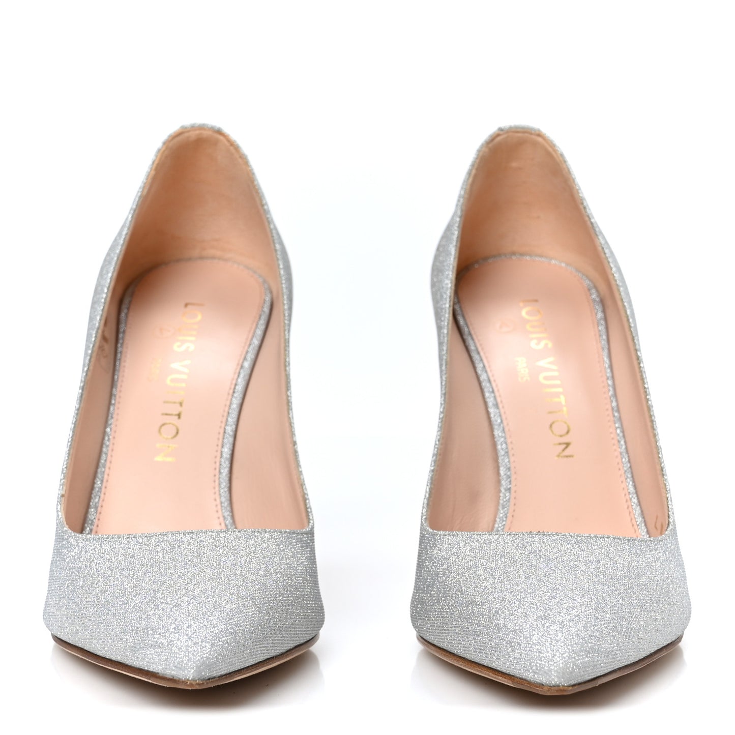 Glitter Fabric Blossom Pumps 37 Silver
