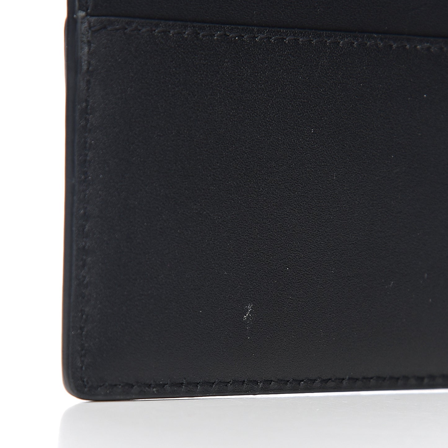 Calfskin Pineapple Skull Print Card Case Black