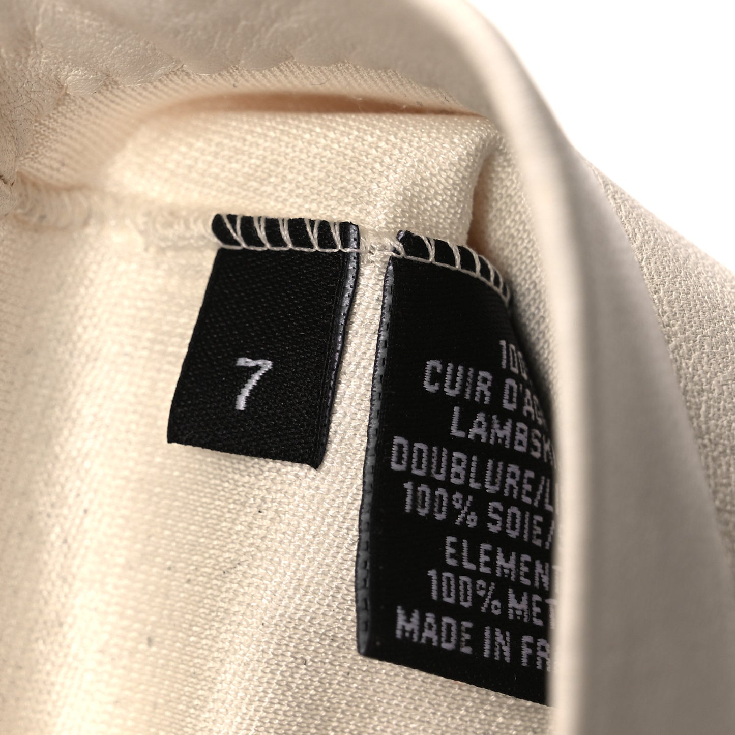 Lambskin Fingerless CC Bow Long Gloves Ivory