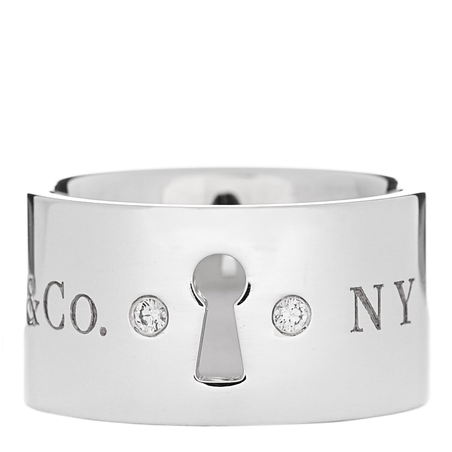 Sterling Silver Diamond Wide Locks Band Ring 47 4
