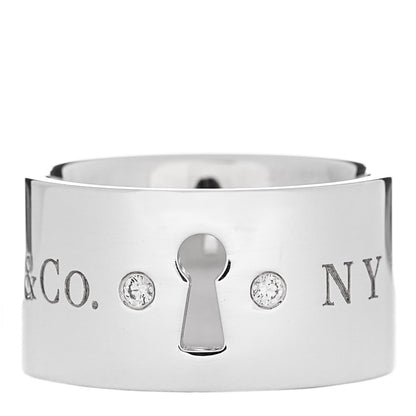 Tiffany Sterling Silver Diamond Wide Locks Band Ring 47 4 1 of 5