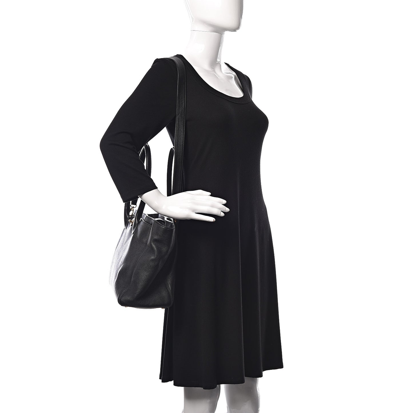 Calfskin Cerf Shopper Tote Black