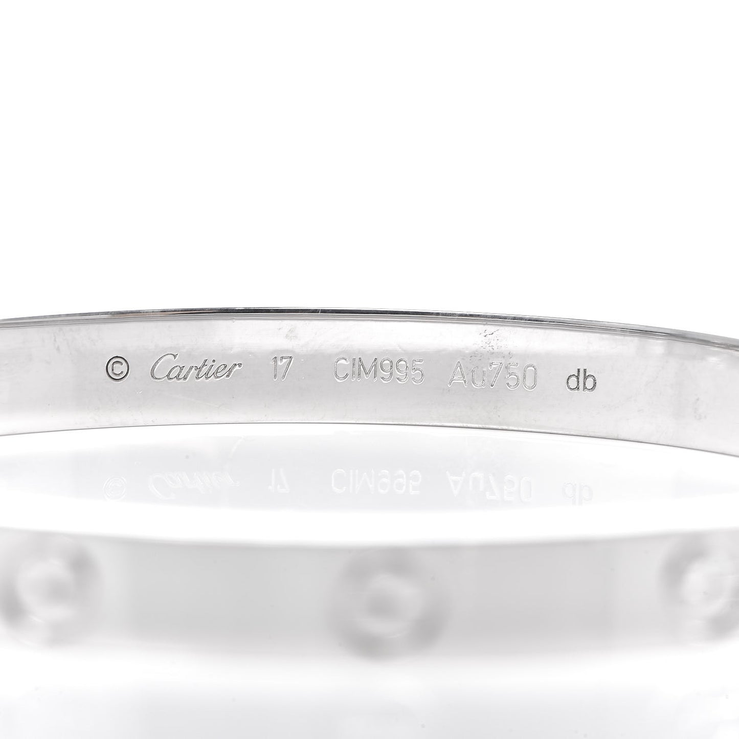 18K White Gold LOVE Bracelet 17