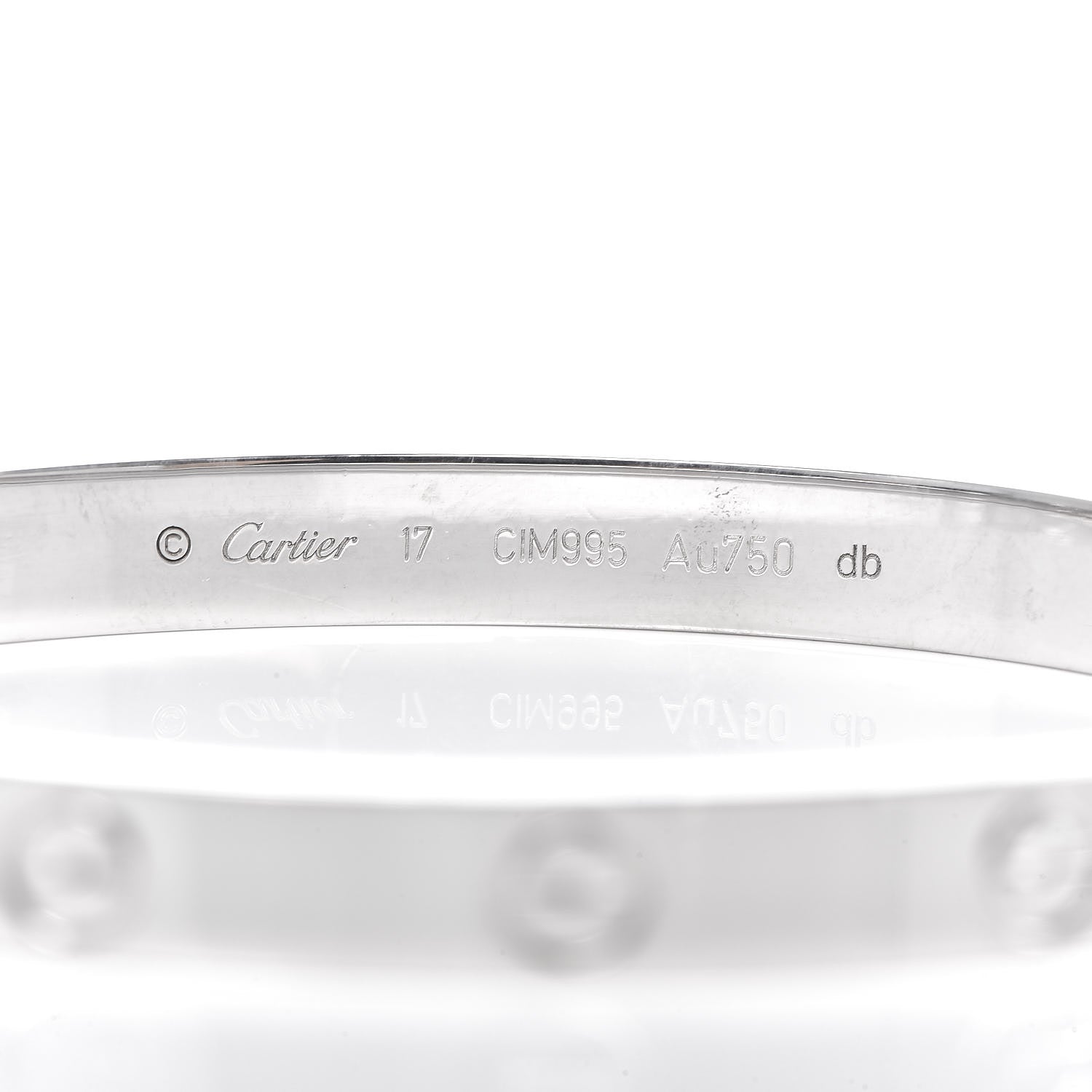 Cartier 18K White Gold LOVE Bracelet 17 4 of 6