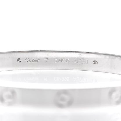 Cartier 18K White Gold LOVE Bracelet 17 4 of 6