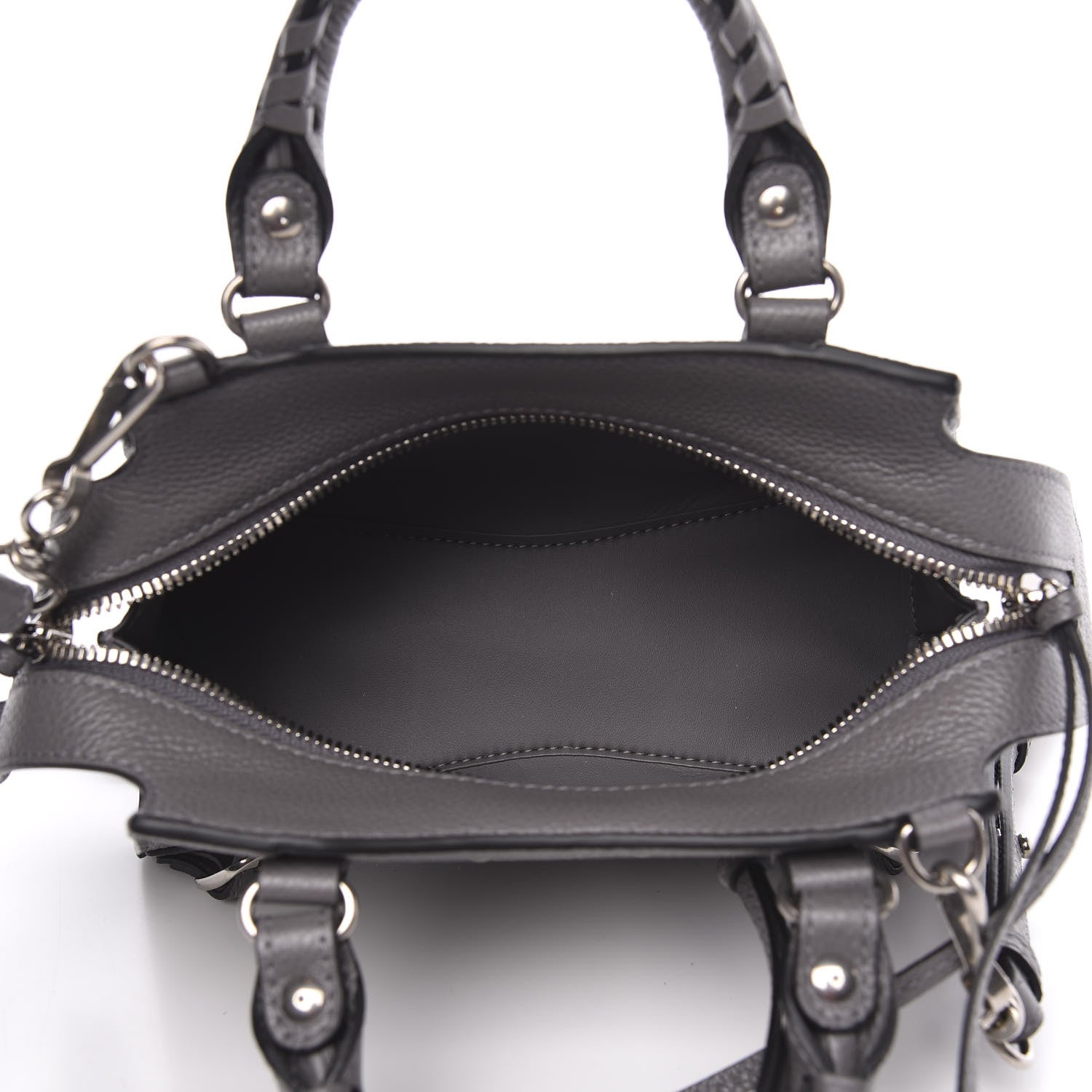 Balenciaga Grained Calfskin Neo Classic Silver Hardware Mini City Dark Grey 5 of 11