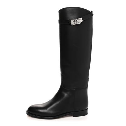Hermes Box Kelly Jumping Boots 36.5 Black 1 of 8