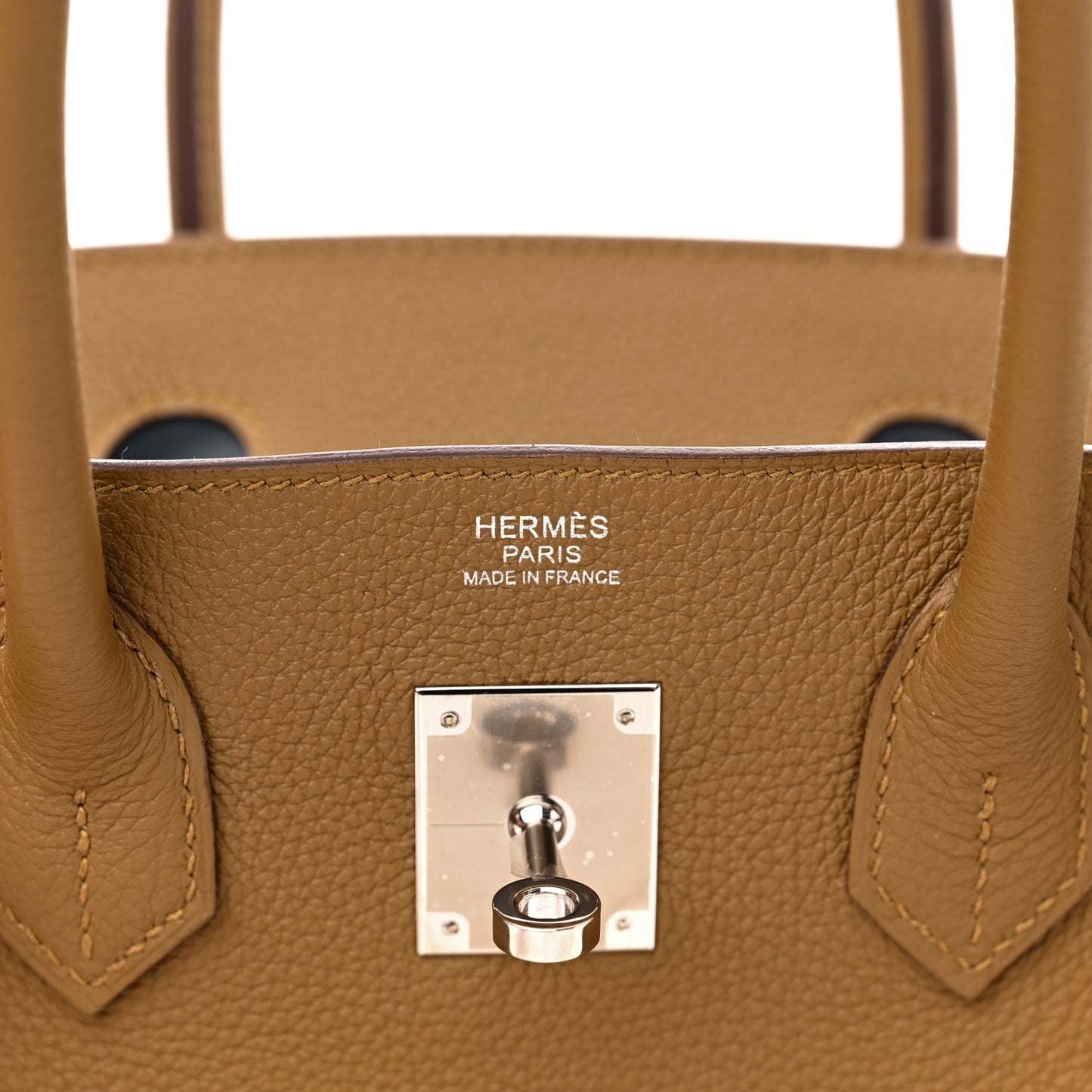 Togo Verso Birkin 30 Bronze Dore Bleu Brume