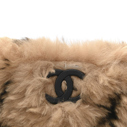 Chanel Lapin Rabbit Fur Quilt Pattern Handbag Beige Black 7 of 9