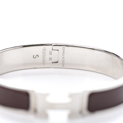 Hermes Enamel Narrow Clic Clac H Bracelet PM Burgundy 4 of 5